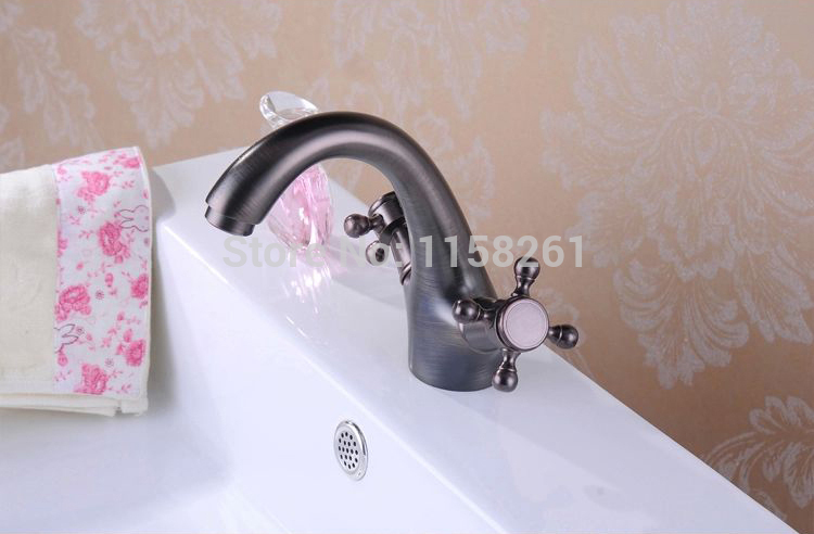 antique brass double handle bathroom basin mixer tap sink faucet vanity faucet bath faucet mixer tap hj-6655r