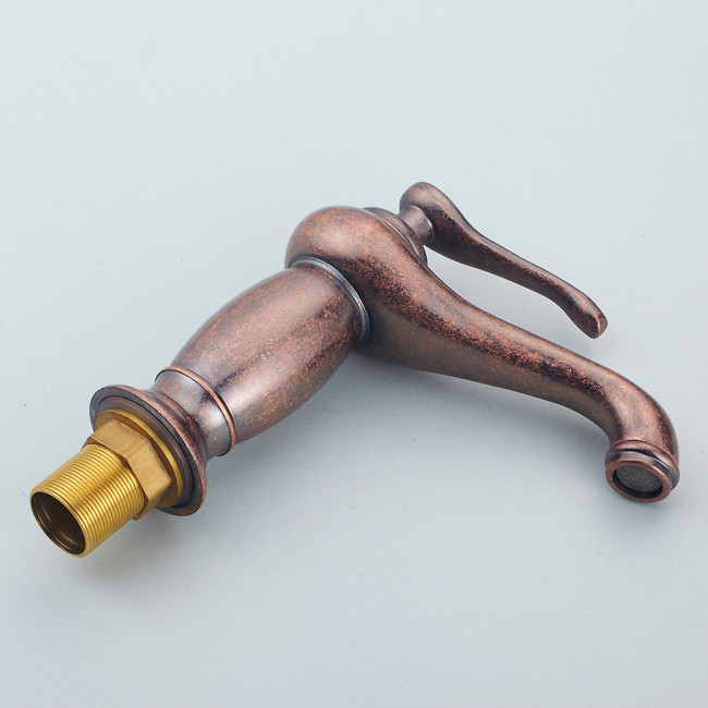 ! antique bronze single handle single hole deck mount bathroom vessel sink faucet red bronze taps h1605c