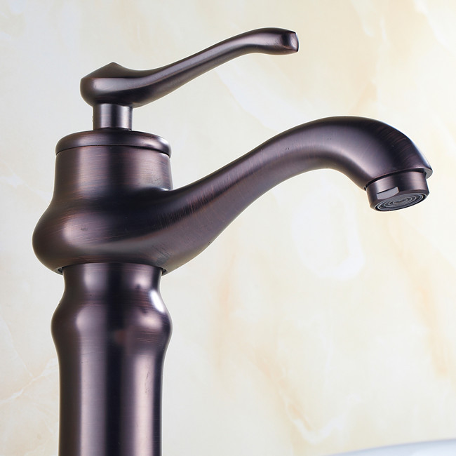 elegant oil rubbed bronze color bathroom vessel sink faucet brass basin mixer tap deck mounted r1607a