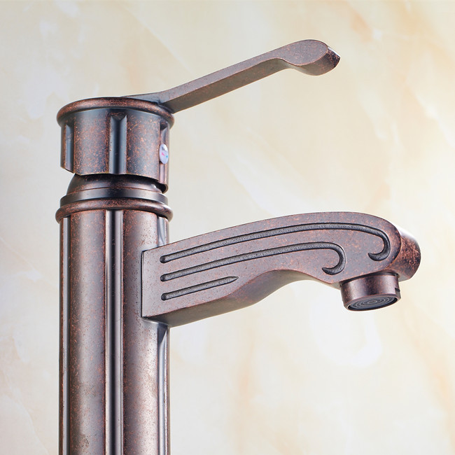new luxury brass antique faucet single handle and cold fashion red bronze bathroom taps basin bathroom faucet h1603a