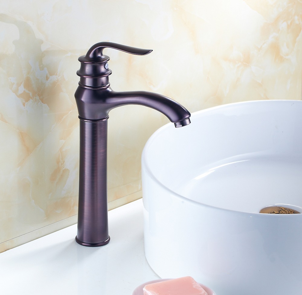 oil-rubbed bronze countertop single lever basin faucet deck mounted bathroom sink mixer taps one hole r1618a
