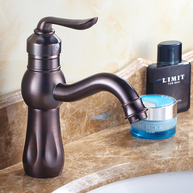 oil rubbed bronze finished single hole basin mixer faucet deck mounted bathroom basin faucet single handle r1611c