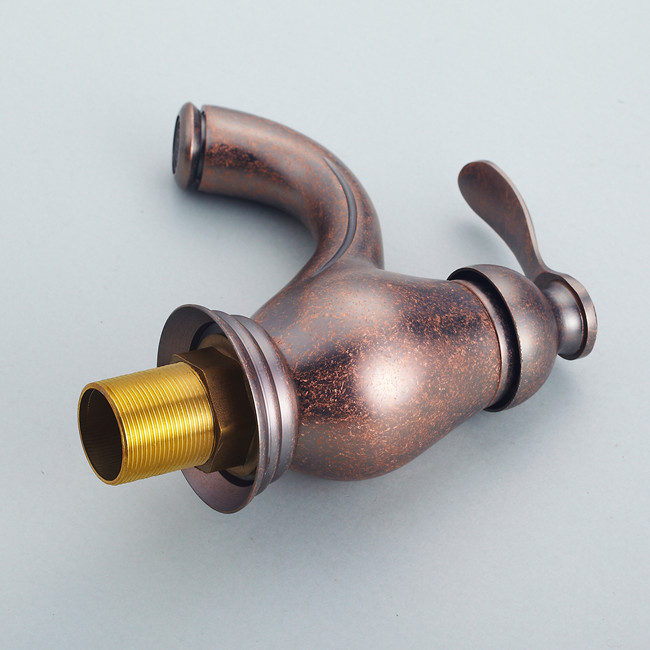 red bronze modern style faucet deck mounted single handle antique copper bathroom basin sink mixer tap faucet h-1025c