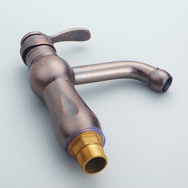 ! retro antique red bronze finish single handle bathroom sink faucet mixer tap h1611c