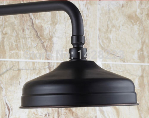 oil rubbed bronze wall mounted bathroom shower faucet set + 8-inch rain shower head + hand sprayer