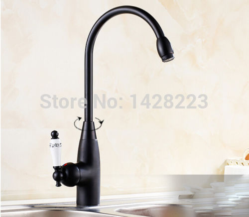 single handle swivel spout kitchen sink faucet deck mount good-quality kitchen mixer tap oil rubbed bronze finished
