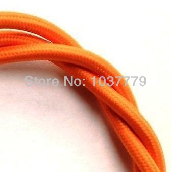 15meters/lot orange color textile cable fabric wire vintage power cord