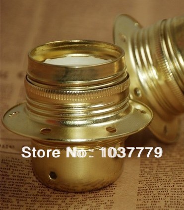 6pcs/lot metal pottery and porcelain gold e27 fitting lamp holder