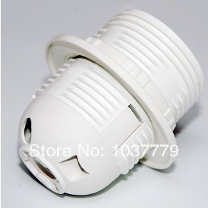 e27 white color lamp bases plastic lamp holders with single ring