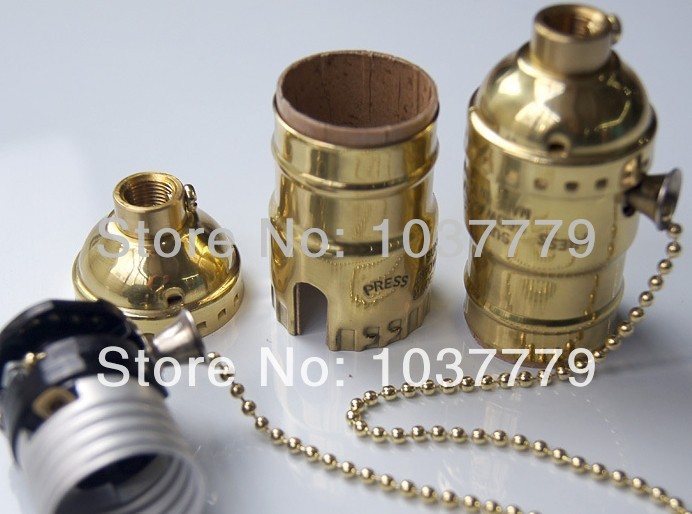 of 8pcs/lot e27 brass socket vintage brass lamp holer