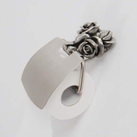 bathroom accessories ancient tin color rose design roll holder with cover toilet paper holder mb-0919t