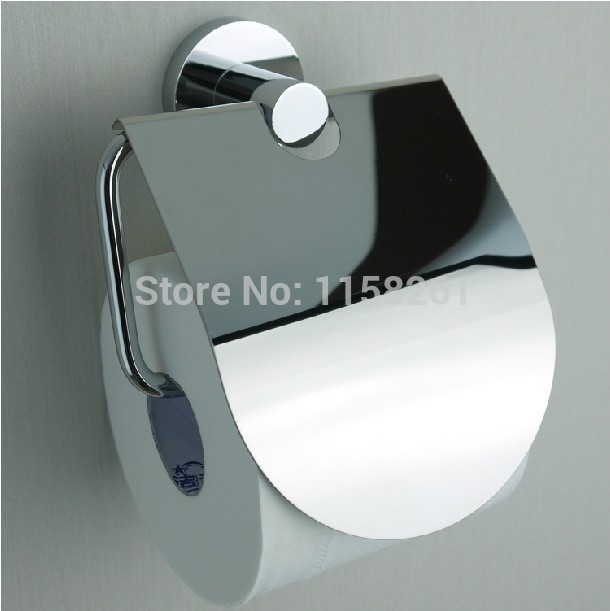 bathroom accessories banheiro products solid brass chrome toilet paper holder,roll holder, paper holder with cover fm-1286
