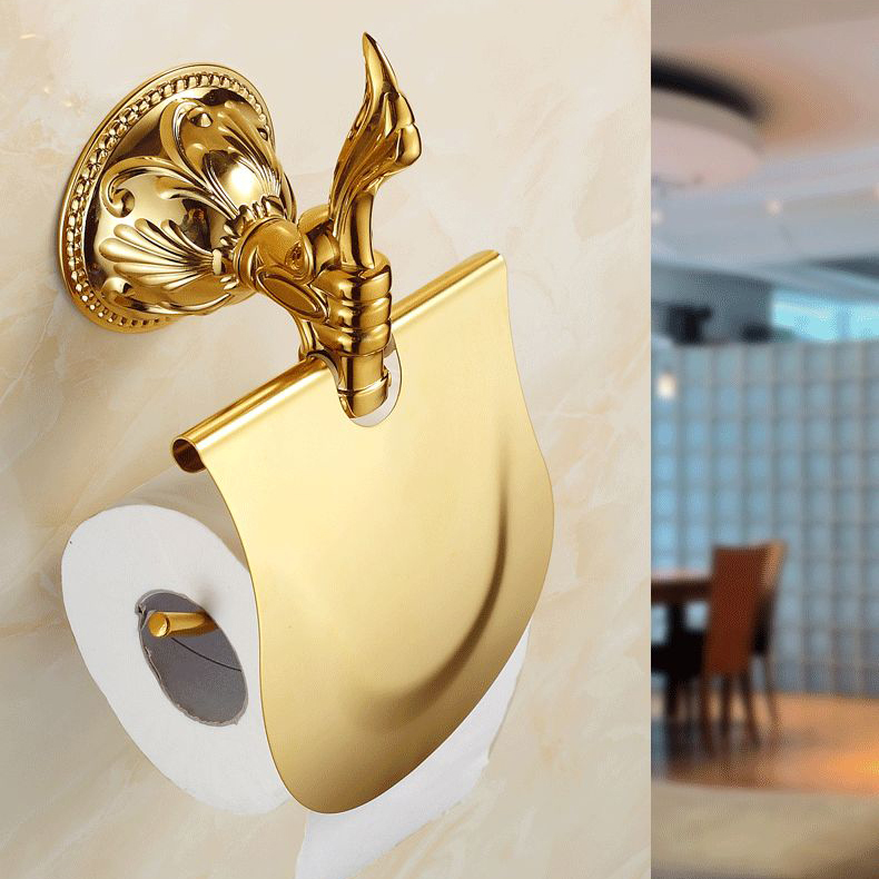 bathroom accessories solid brass copper golden finish toilet paper holder,paper roll rack/ holder ,bathroom product zp-9351