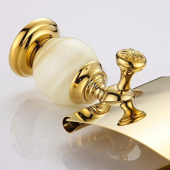 jade & brass gold paper box roll holder toilet gold paper holder tissue box bathroom accessories hy-40a