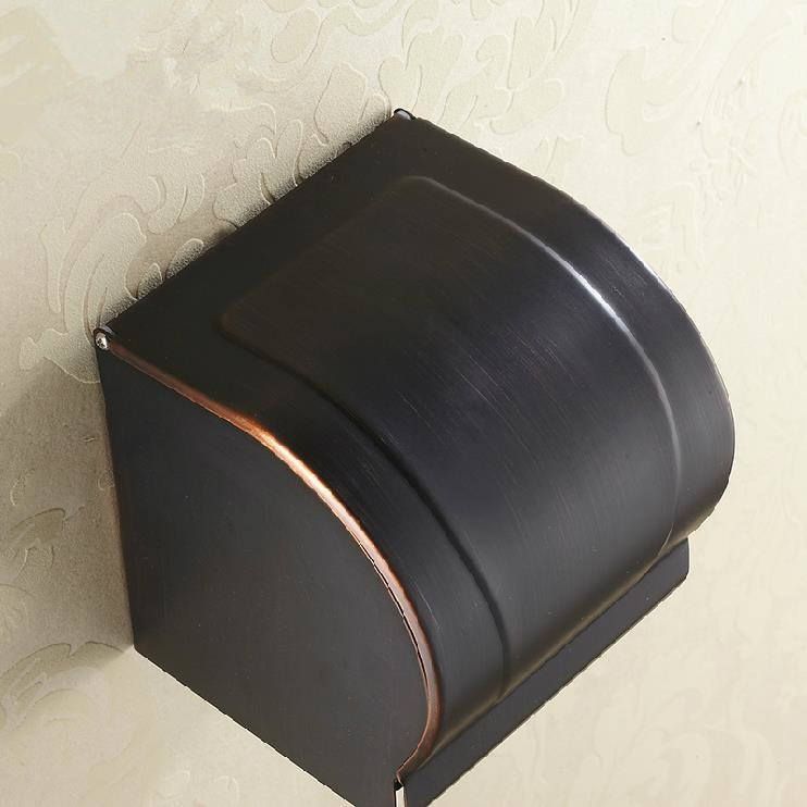 modern bathroom accessories black painting surface brass toilet paper holder paper box wall mounted sy-115r