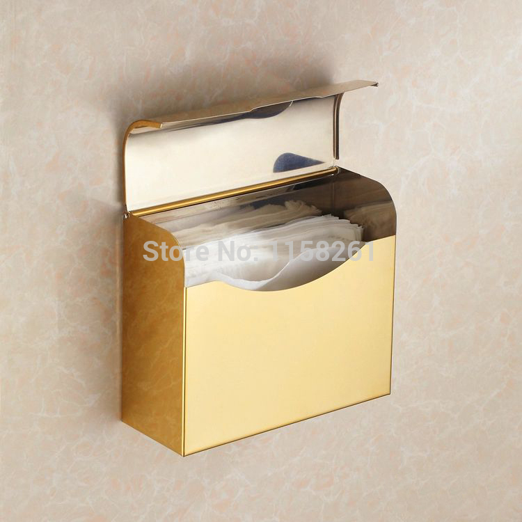 new arrival gold finishing paper holder/roll holder/tissue holder,stainless steel construction bathroom accessories hj-130k