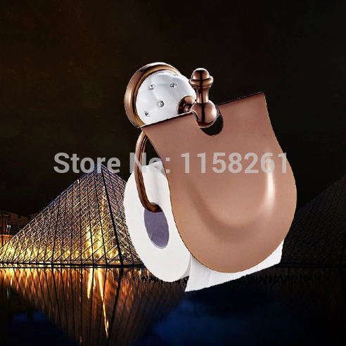 toilet paper holder,roll holder,tissue holder,solid brass rose gold finished-bathroom accessories products 5308