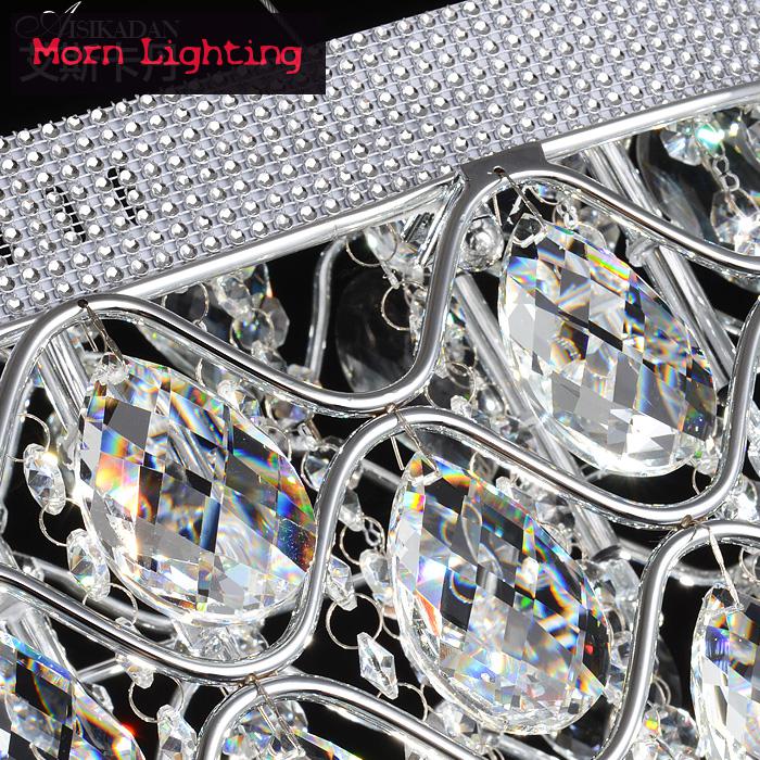 luxurious crystal dining pendant lamp modern creative oval restaurant hanging lighting modern rectangular crystal chandelier