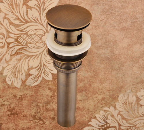 whole and retail antique brass bathroom basin sink drain pop up waste vanity with overflow