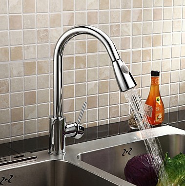 pull out kitchen tap spray mixer and cold brass chrome kitchen faucet tap