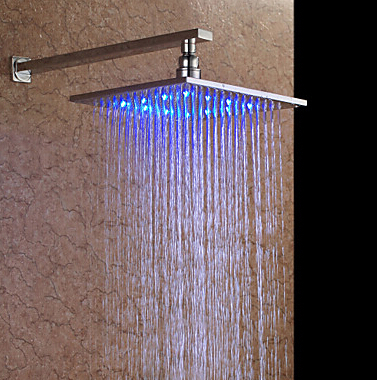 led shower head temperature color changing light brass square shower head 10 inch