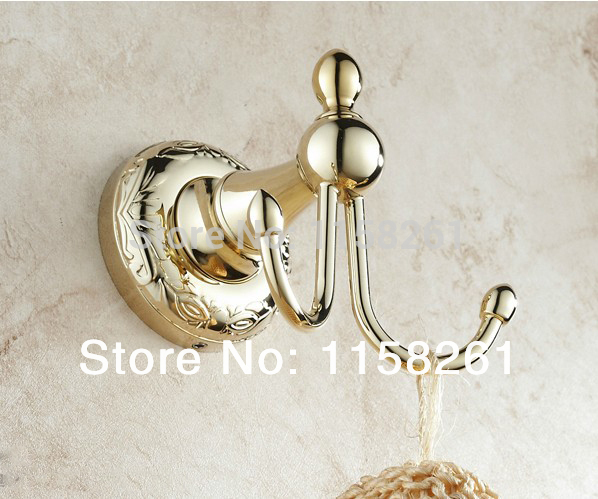 fashion new design robe hook,clothes hook,solid brass construction with golden finish bath hardware accessory st-3293