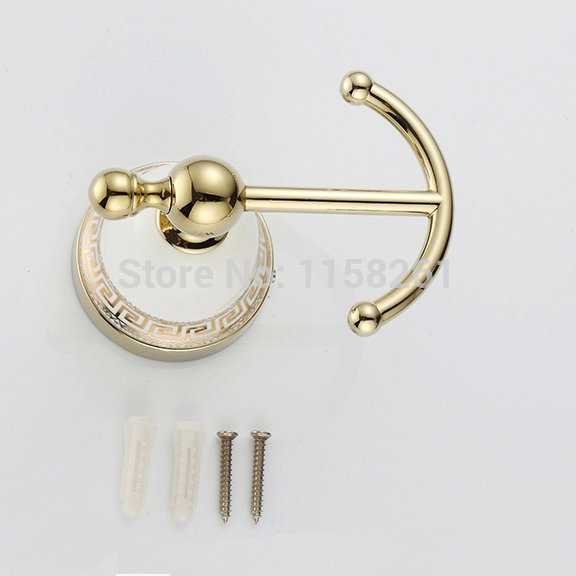 new design robe hook,clothes hook,solid brass construction golden finish bath hardware accessory home decoration 5601