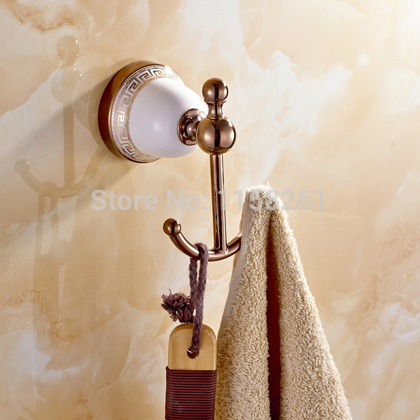 new design robe hook,clothes hook,solid brass construction rose golden finish bath hardware accessory home decoration 5701