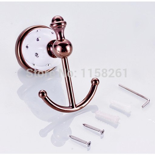 robe hook,clothes hook,solid brass construction rose golden finish bath hardware accessory home decoration 5301