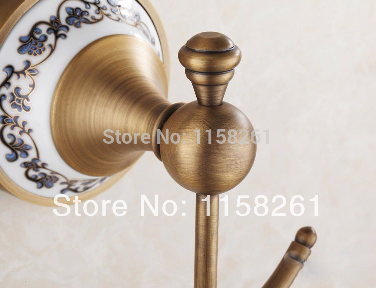 selling-bathroom accessories european antique bronze ceramic robe hook ,clothes hook,coat hook,bathroom products hj-1801f