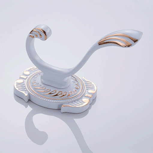 single robe hook,clothes hook,solid zinc-alloy construction with white finish,bathroom accessories products og-808