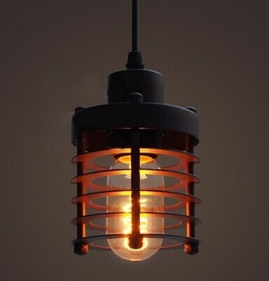 black iron cage shade industrial edison pendant lamp e27 110v/220v home decoration lighting