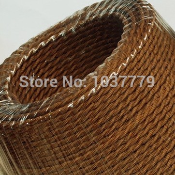 12 meters long brown color double cords braided textile fabric wire cable