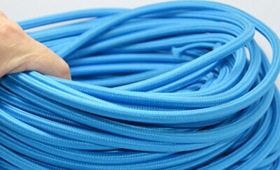 6meter -selling lamp part of textile fabric wire in blue color