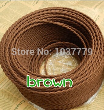 6meters/pack -selling brown color fabric twisted copper cable