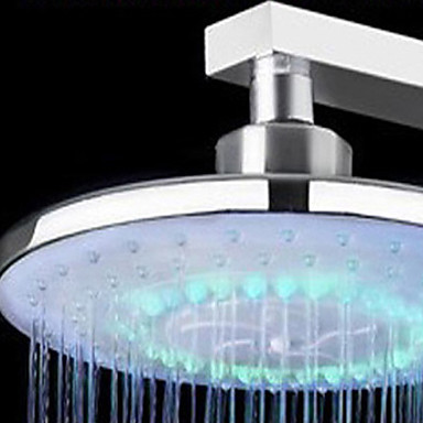 contemporary chrome finish round 3 colors water saving rain led shower head 8 inch ,grohe chuveiro ducha quadrado