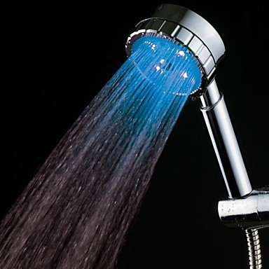 water saving led hand shower head contemporary 3 colors temperature sensor ,grohe chuveiro ducha quadrado - Click Image to Close