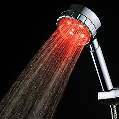 water saving led hand shower head contemporary 3 colors temperature sensor ,grohe chuveiro ducha quadrado - Click Image to Close