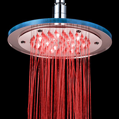 water saving rainfall led shower head temperature-controlled 3 colors 8 inch ,grohe chuveiros ducha quadrado
