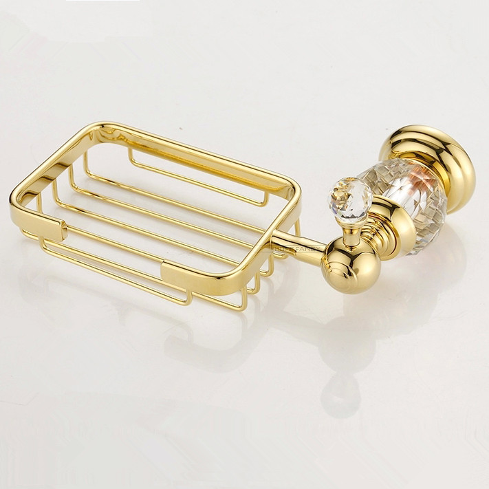 crystal & brass gold bathroom accessories soap dishes / soap holder/soap case hk-30k
