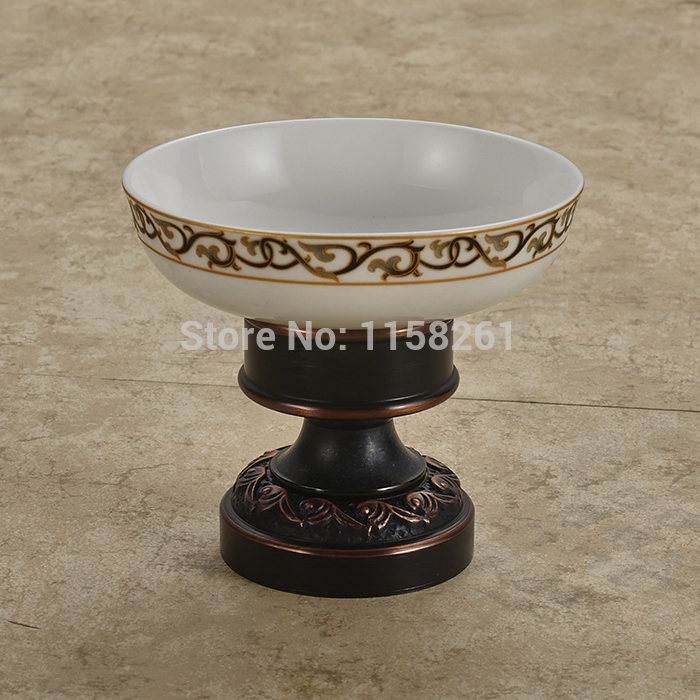 ! deck mounted bathroom black soap dish holder ceramic dish plate flower base h91357r