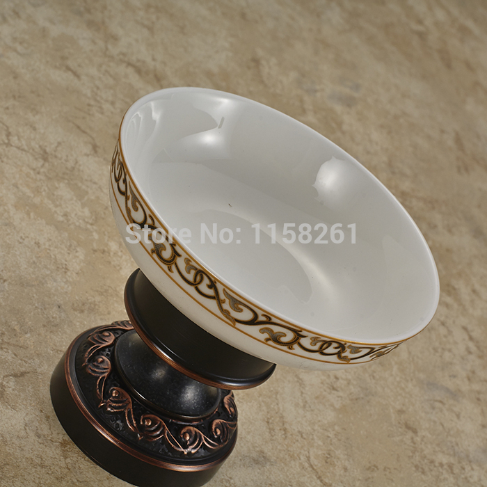 ! deck mounted bathroom black soap dish holder ceramic dish plate flower base h91357r