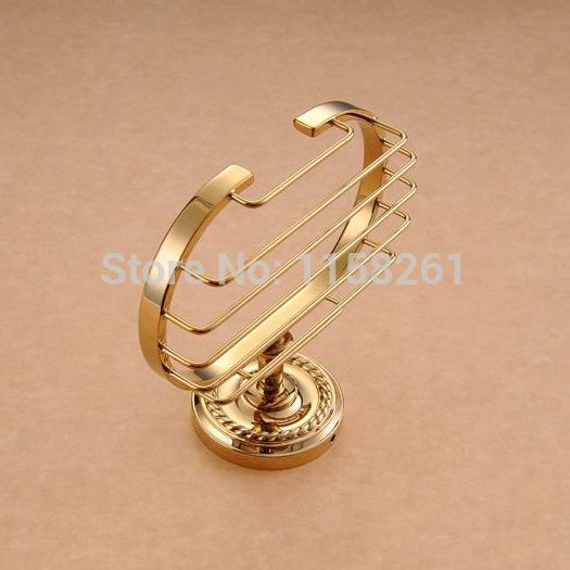modern vanity golden brass soap holder copper soap dishes carved pedestal soap basket/ soap base bathroom accessories hj-1306k