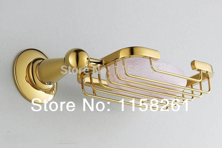 wall mount gold finish brass soap basket /soap dish/soap holder /bathroom accessories,bathroom furniture modern bathroomst-31910