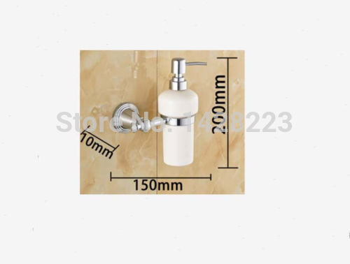 whole and retail new designed wall mounted bathroom vessel liquid chrome brass ceramic bottle soap dispenser
