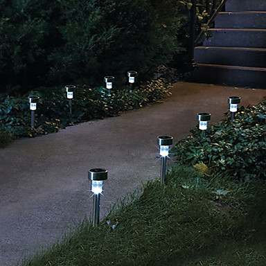 2pc stainless steel led solar garden light lamp ,solar power led lawn light outdoor lighting luminaria luz