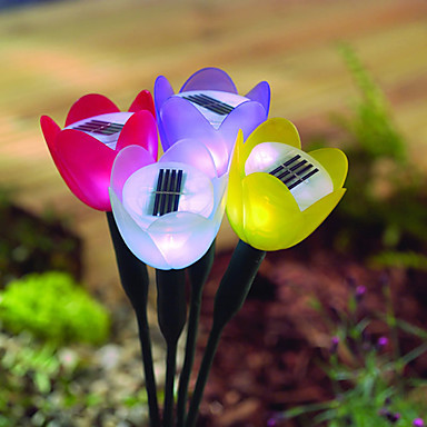 4pcs luminaria solar led garden light lamp,flower solar power led path lawn light outdoor lighting