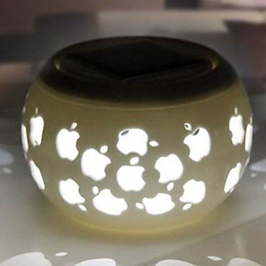 apple pattern ceramic led solar garden lights -solar power table lamp- solar led night lamps nightlight