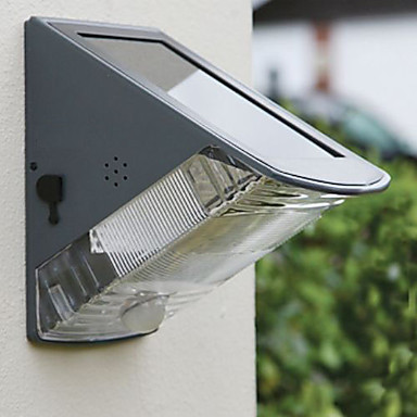 led solar outdoor light garden lamp with 2 lights, sensor motion led fence wall light