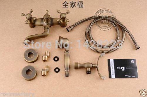 new telephone style wall mounted bathtub faucet antique brass clawfoot bathtoom tub mixer taps